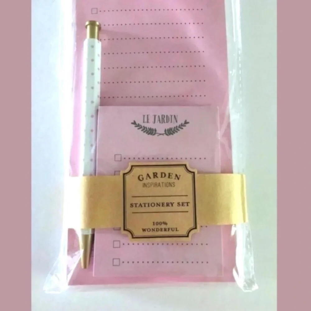 Stationery Set Pen List Pad Sticky Note Le Jardin Garden French Desk Accessories